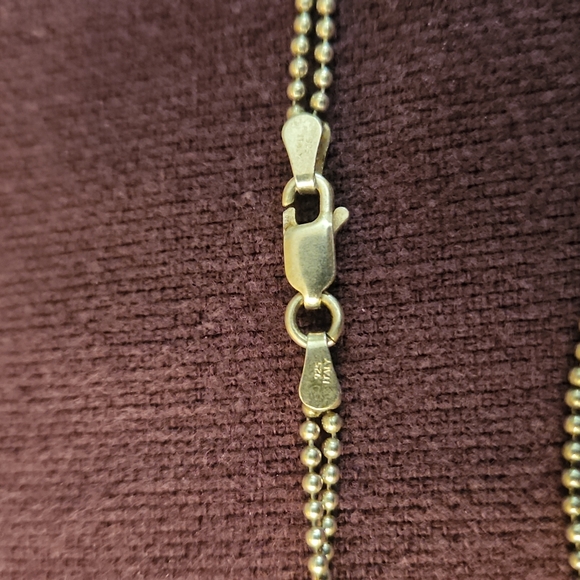 .92 Italian Double strand Silver Necklace - Picture 3 of 4